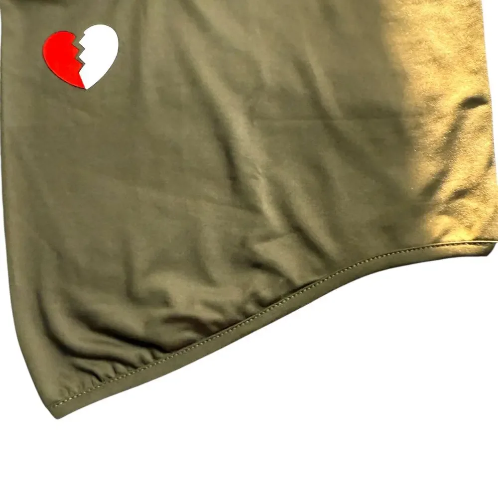 Streetwheres Army Green Broken Heart Balaclava Men’s OS - Streetwear Punk Bikes - Picture 5 of 12